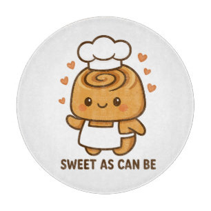 "Niedlicher Cinnamon Roll Koch - Kawaii Backdesign Schneidebrett