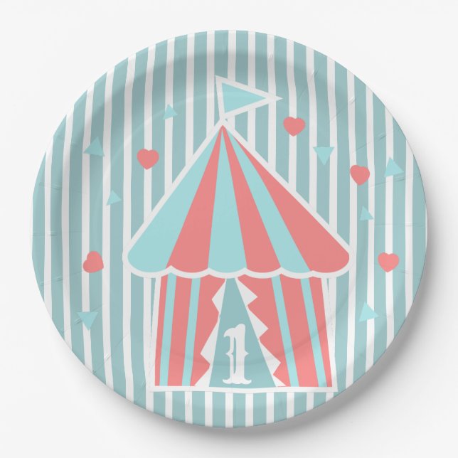 Niedlicher Circus Zent  Pappteller (Vorderseite)