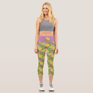 Niedlicher Citrus Lila Capris Leggings