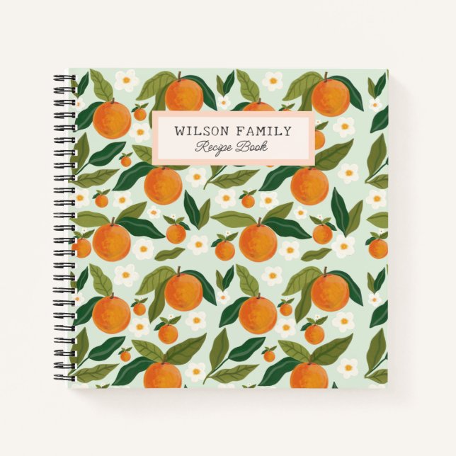 Niedlicher Citrus Niedliche Personalisierte Famili Notizbuch (Vorderseite)