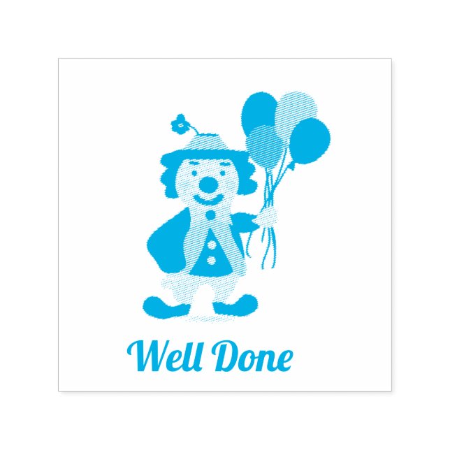 Niedlicher Clown Gut Fertige Lehrer Briefmarke Permastempel (Design)