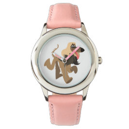 Niedlicher ClownCartoon Afghanische Hundeschau Armbanduhr
