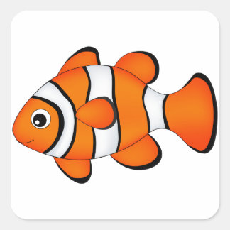 niedlicher Clownfisch Quadratischer Aufkleber