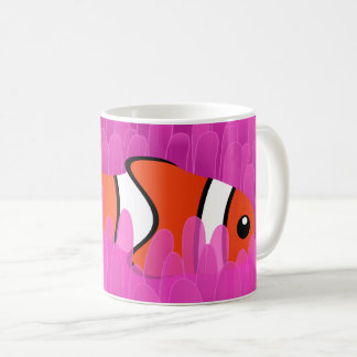 Niedlicher Clownfisch und schöner rosa Anemon Kaffeetasse