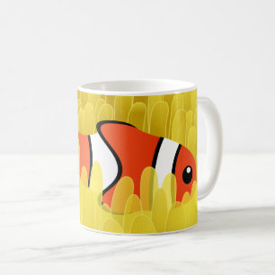 Niedlicher Clownfisch und wunderschöner Gelbmeeran Kaffeetasse