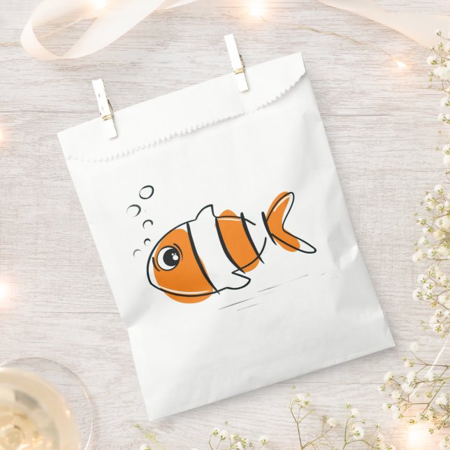 Niedlicher Clownfish Gustenbeutel Geschenktütchen (Ausgeschnitten)