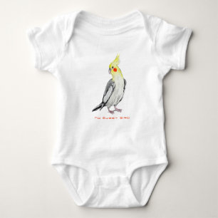 Niedlicher Cockatiel-Aquarellpapagei. Baby Strampler