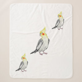Niedlicher Cockatiel-Aquarellpapagei. Sherpadecke