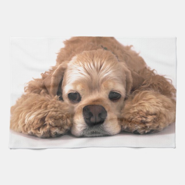 Niedlicher Cockerspaniel Geschirrtuch (Horizontal)