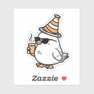 Niedlicher Coffee Bird Sticker - Cosy Morning Vibe