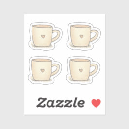 Niedlicher Coffee-Cup mit Herz Aufkleber