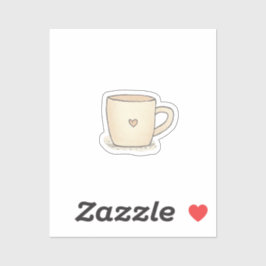 Niedlicher Coffee-Cup mit Herz Aufkleber