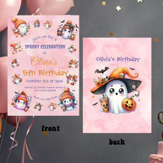 Niedlicher Coffee Lover Ghost Einladung für Kinder