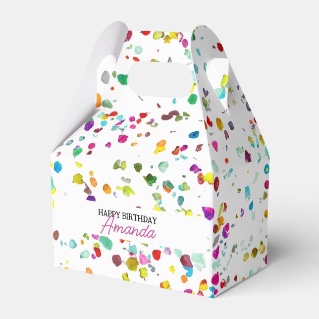 Niedlicher Confetti 1. Geburtstag Geschenkschachtel (Vorderseite)