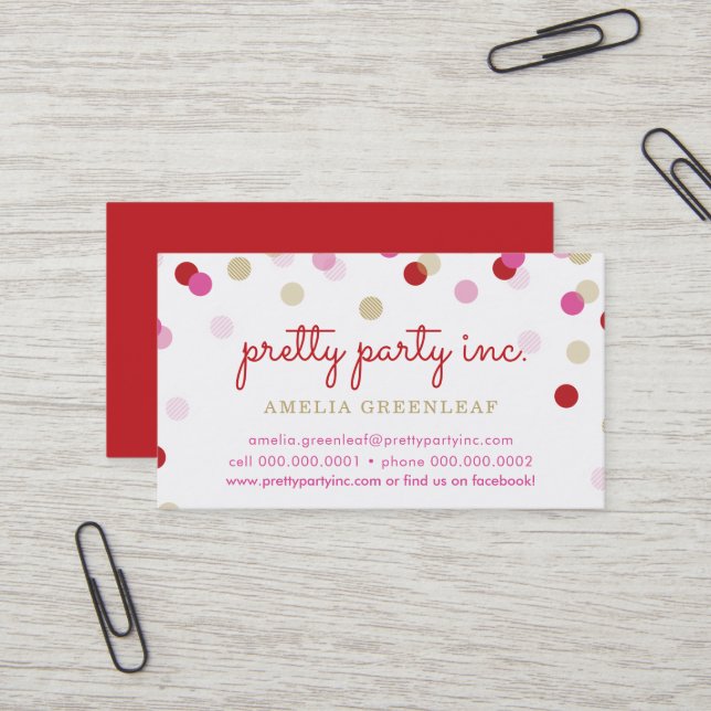 NIEDLICHER CONFETTI SPOTS Designerplaner für das P Visitenkarte (Vorderseite/Rückseite Beispiel)