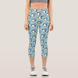 Niedlicher cooler Pinguin Weihnachtswintermuster b Capri Leggings