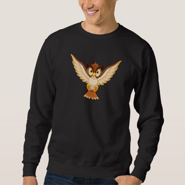 Niedlicher Cooler Vogel aus Nachtruderkugel Sweatshirt (Vorderseite)