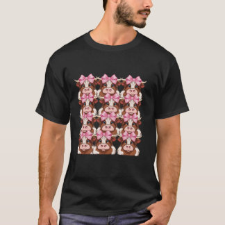 Niedlicher Coquette-Bogen im Hochland Pink Ribbon T-Shirt