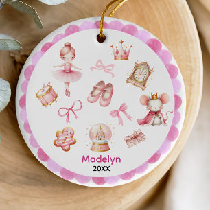 Niedlicher Coquette Bogen Nutcracker Ballerina pin Keramik Ornament