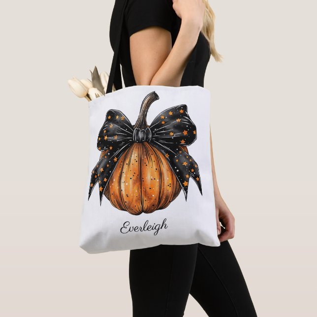 Niedlicher Coquette Trick oder Treat Pumpkin Girl Tasche (Von Nahem)