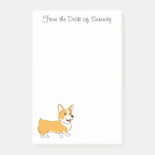 Niedlicher Corgi Cartoon Welpe Dog Lover Post-it Klebezettel (Vorderseite)