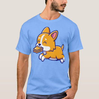 Niedlicher Corgi Dog Bite Box Cartoon T-Shirt