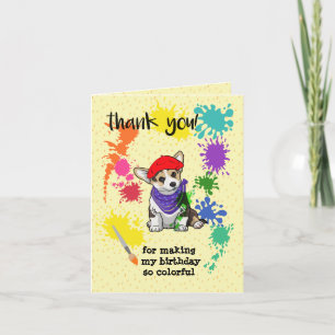 Niedlicher Corgi Dog Fun Art Geburtstagsparty     Dankeskarte