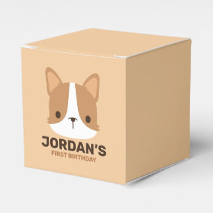 Niedlicher Corgi Hund mit Personalisiertem Namen Geschenkschachtel