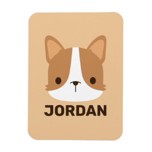 Niedlicher Corgi Hund mit Personalisiertem Namen Magnet