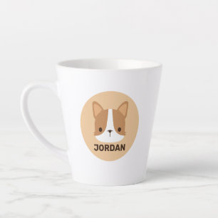 Niedlicher Corgi Hund mit Personalisiertem Namen Milchtasse