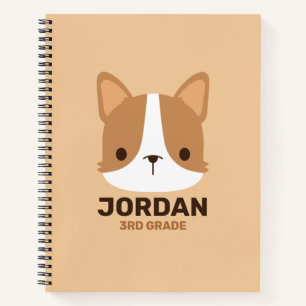Niedlicher Corgi Hund mit Personalisiertem Namen Notizbuch