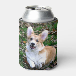 Niedlicher Corgi-Hund springend Dosenkühler