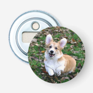 Niedlicher Corgi-Hund springend Flaschenöffner