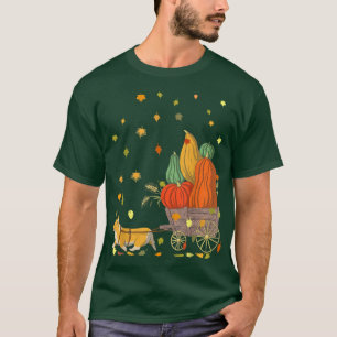 Niedlicher Corgi Pumpkin Hund Lover Herbstleaves F T-Shirt