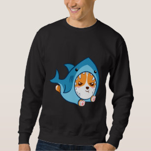 Niedlicher Corgi Shark Sweatshirt