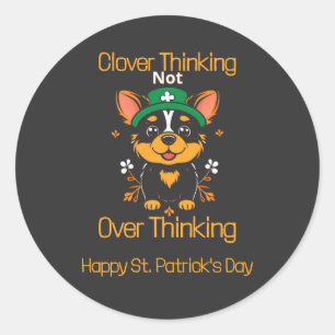 Niedlicher Corgi St. Patrick's Day Sticker