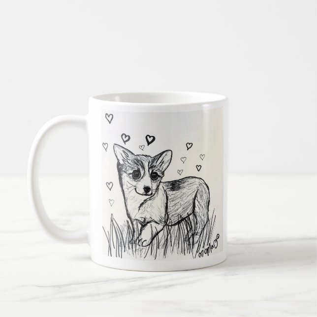 Niedlicher Corgi-Welpe Kaffeetasse (Links)