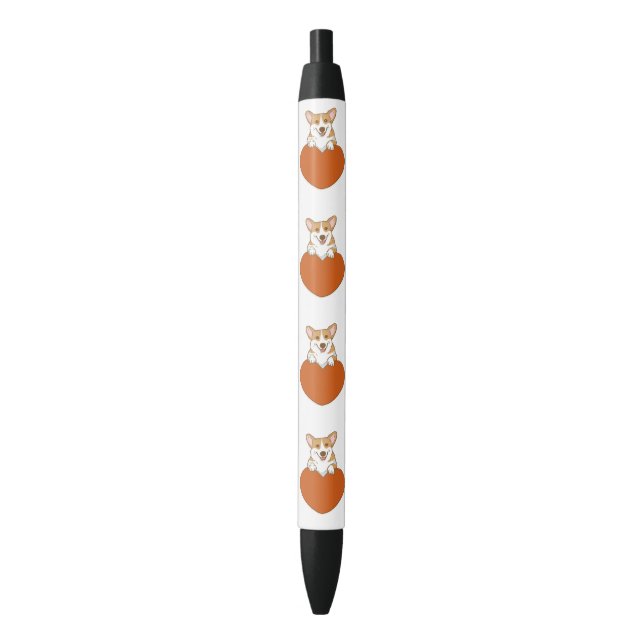 Niedlicher Corgi Welpen mit Herz Kugelschreiber (Vorderseite Vertikal)