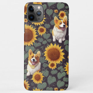 Niedlicher Corgis-verzauberter Sonnenblumengarten  iPhone 11Pro Max Hülle