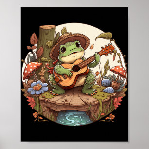 Niedlicher Cotattecore-Ästhetischer Frosch Banjo s Poster