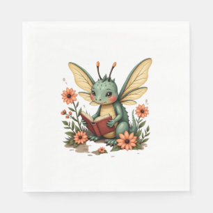 Niedlicher Cotattecore Floral Dragonfly Ästhetisch Serviette