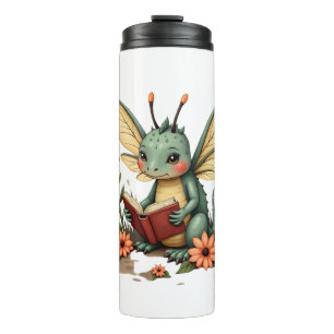 Niedlicher Cotattecore Floral Dragonfly Ästhetisch Thermosbecher