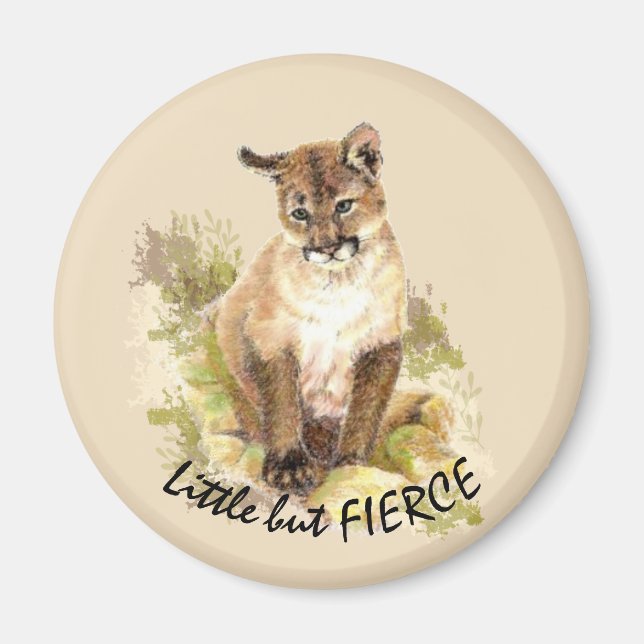 Niedlicher Cougar Mountain Lion Cat Kitten FIERCE  Magnet (Vorne)