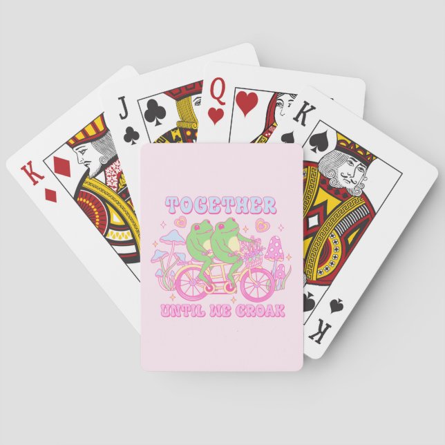 Niedlicher Couple Frog - Zusammen, bis wir Croak h Spielkarten (Rückseite)