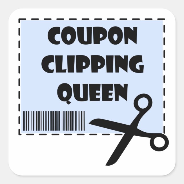 Niedlicher Coupon Clipping Queen Sprichwort Quadratischer Aufkleber (Vorderseite)