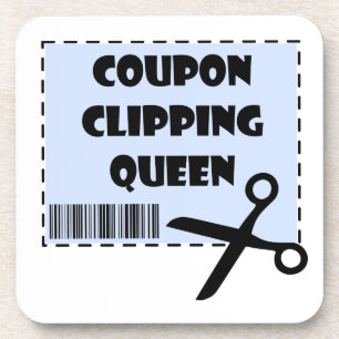 Niedlicher Coupon Clipping Queen Sprichwort Untersetzer