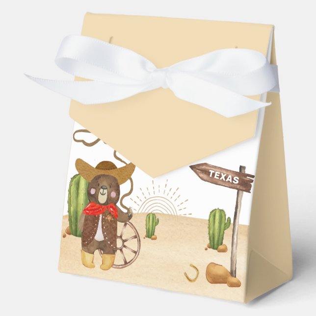Niedlicher Cowboy Bear Western Rodeo Cactus Kinder Geschenkschachtel (Vorderseite)