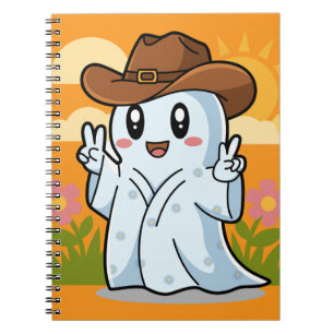 Niedlicher Cowboy-Geist zu Halloween-Fun-Dekoratio Notizblock