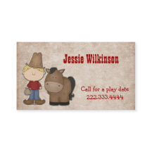 Niedlicher Cowboy kundenspezifische Playdate Karte