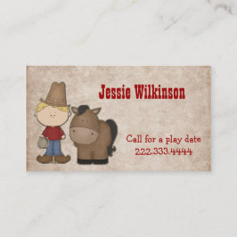 Niedlicher Cowboy kundenspezifische Playdate Karte